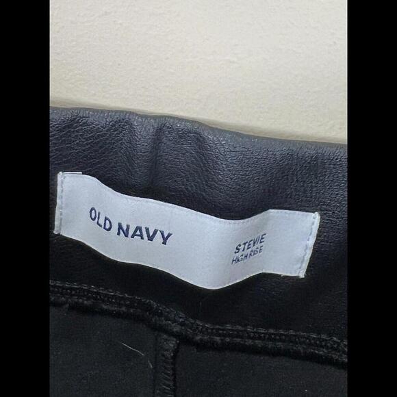 Old‎ Navy Leggings Womens XL Tall Black Stevie High Rise Pleather Faux Leather - Picture 4 of 4